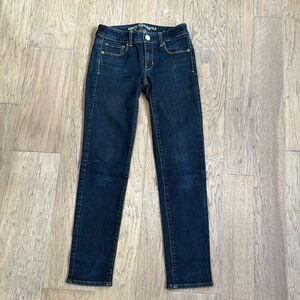 EUC American Eagle Outfitters Blue Skinny Jeans with Rivets Size 0